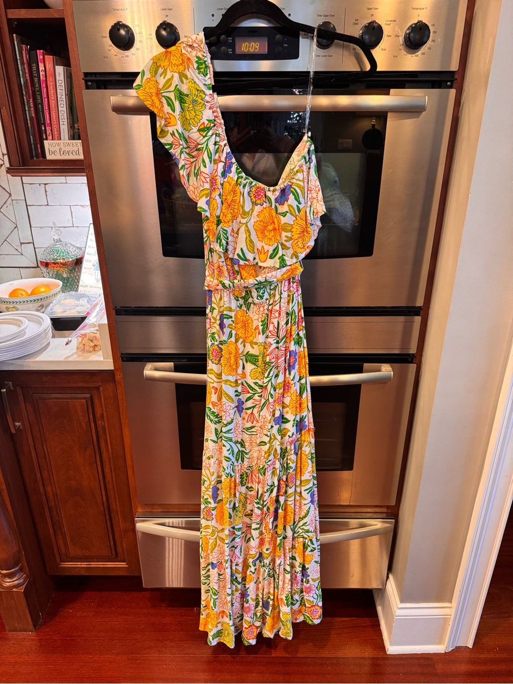 Flying Tomato One-Shoulder Floral Maxi Dress in Multi colors